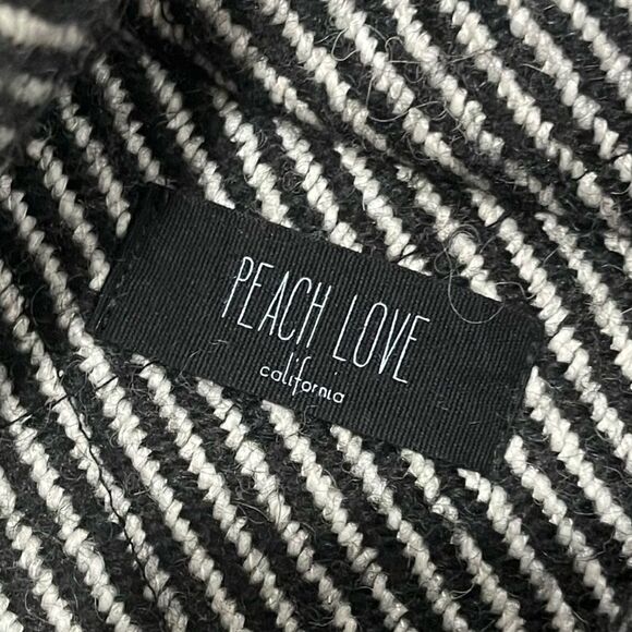 Peach Love California Quilted Vest Full Zip High Neck Pockets Black White Small - Picture 4 of 7